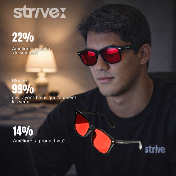 STRIVE ANTI UV - Lunettes deepwork Bloque 99% des rayons bleus des écrans